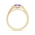 thumbnail image 2 of ANGARA Natural 1.1 Ct. Amethyst with Diamond Classic Ring in 14K Yellow Gold for Women (Ring Size: 3), 2 of 10