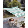 thumbnail image 3 of Sun Shade Sail 8'x10' Teal Grey Stripes Rectangle Sun Shade Sails Canopy Waterproof Contrast Striped Outdoor Sunshades Sand UV Block Cover Shades Cloth for Patio Backyard Garden Deck Porch Lawn, 3 of 9