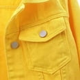 thumbnail image 3 of Ocealan Women's Casual Denim Jacket Button Down Half Sleeve Jean Outerwear Fall Coat Tops Yellow 5XL, 3 of 4