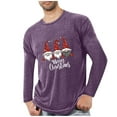 thumbnail image 2 of VgaVtl Christmas Long Sleeve Mens Shirts Purple Clothes for Men Shirts Leisure Loose Vacation Graphic Workout Shirts,M, 2 of 4