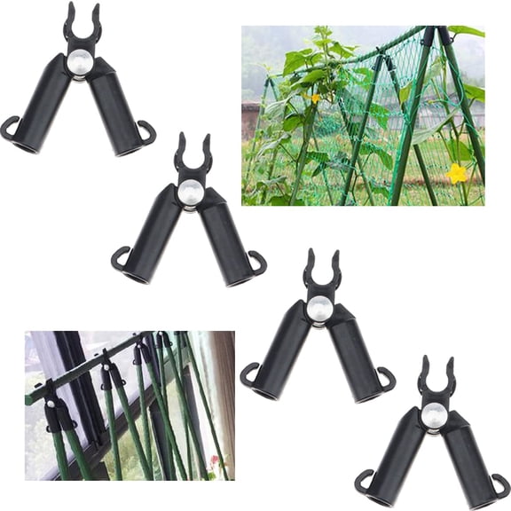 4PCS 11mm Adjustable Plastic A-Type Clip Plant Stake Connectors Vine Climbing Garden Trellis Fixed Bracket Shelf Rods