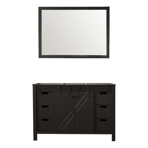 Marsyas 48 in W x 22 in D Brown Bath Vanity and 44 in Mirror