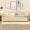 Natural, variant on Twin Size Floor Bed with Built-in Book Rack and Door, Low Profile Platform Bed with Guardrails for Small Space, Rubber Wood Floor Bed Frame with Slats, White