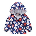 thumbnail image 1 of Manteau Coupe-Vent à Capuche à Fermeture Éclair Imprimé d'Automne pour Tout-Petits Enfants Bébés Filles Garçons, 1 of 8