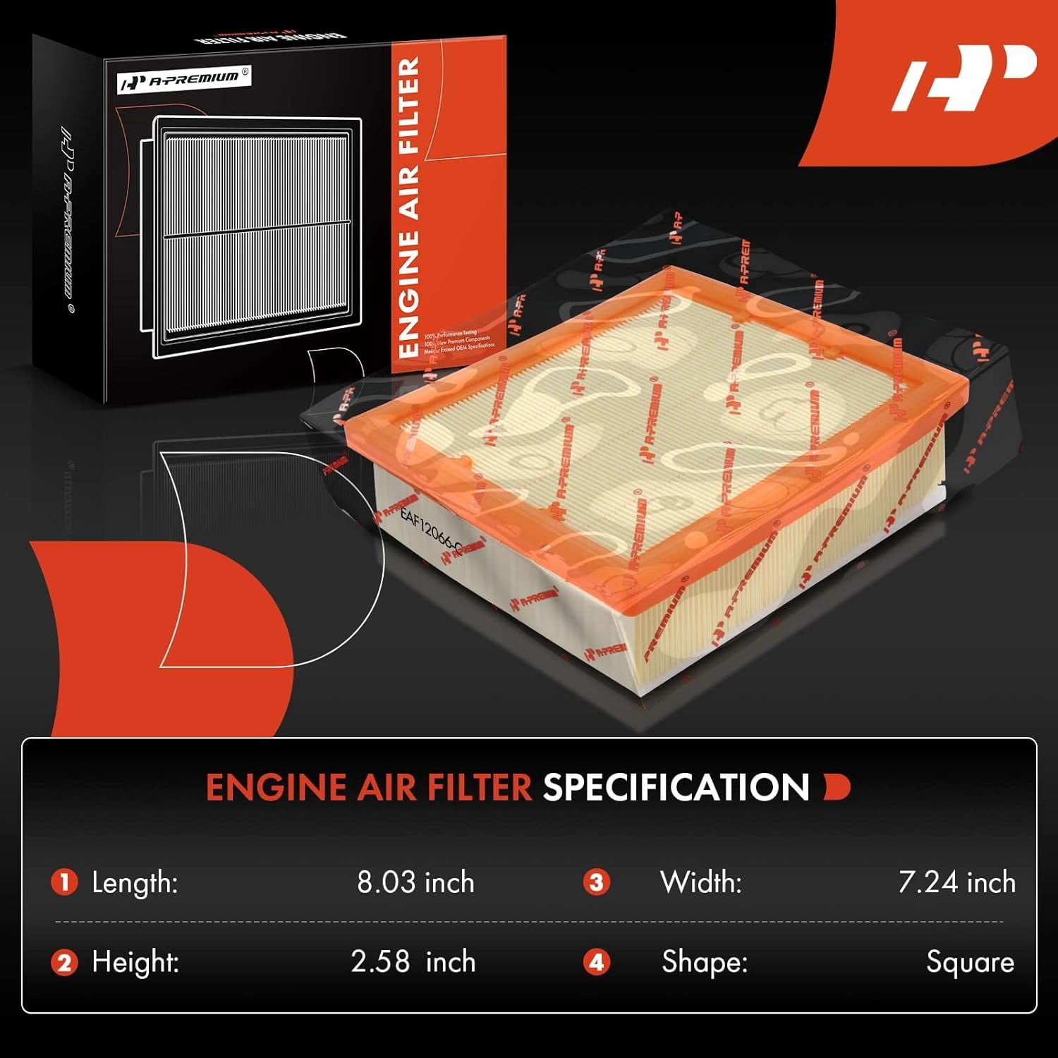 A-Premium 2-PC Engine Air Filter Compatible with Fiat 500X & Jeep Compass, Renegade & Ram ProMaster City, 2015-2022, 1.4L 2.4L, Flexible Panel, Replace# 68247339AA