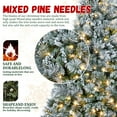 thumbnail image 3 of Christmas Trees 4FT Prelit Flocked Christmas Tree with Pine Needles & Eucalyptus Leaves, 150 Warm White LED Lights, 404 Tips, Hinged Branches, Metal Stand – Snowy Artificial Tree for Holiday Decor,Ar, 3 of 8