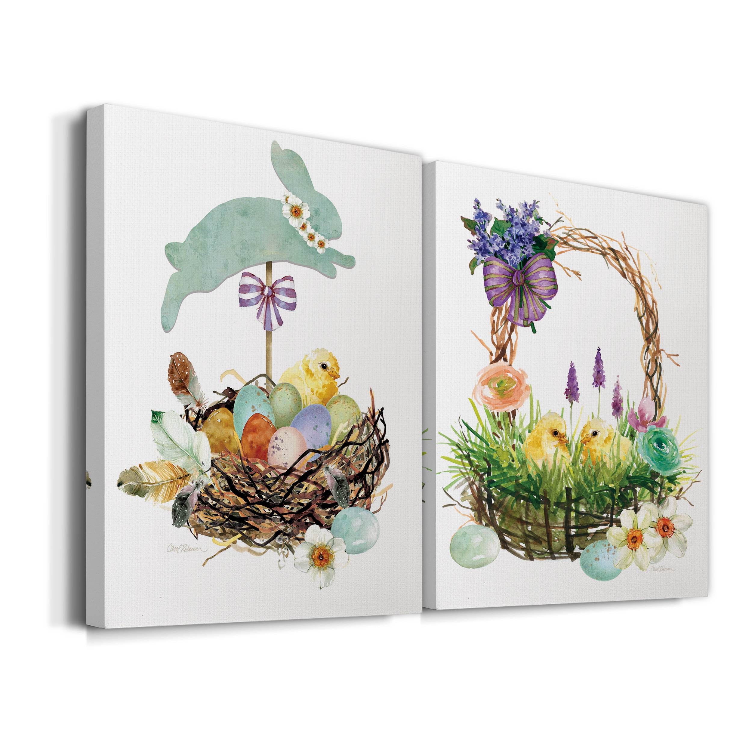 Bunny Hop Premium Gallery Wrapped Canvas - Ready to Hang - Set of 2 - 40 x 60 Each