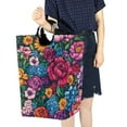 thumbnail image 4 of Yayeee Freestanding Laundry Hamper with Handle Collapsible Large Storage Basket for Clothes, Charming Floral Pattern, 4 of 7