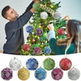 thumbnail image 2 of Lksixu 12ct Christmas Balls Ornaments for Xmas Tree, Christmas Decorations 3.15" Glitter Sequin Decorative Balls Pendants with Rhinestone, Shatterproof Christmas Tree Hanging Baubles for Holiday Party, 2 of 7