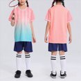 thumbnail image 2 of KPOPLK Boys Athletic Shorts Set - 2 Piece Dry Fit Boys Short Sleeve Shirt & Basketball Shorts - Activewear Gym Short Clothing Size 5-6 Years,Pink, 2 of 6