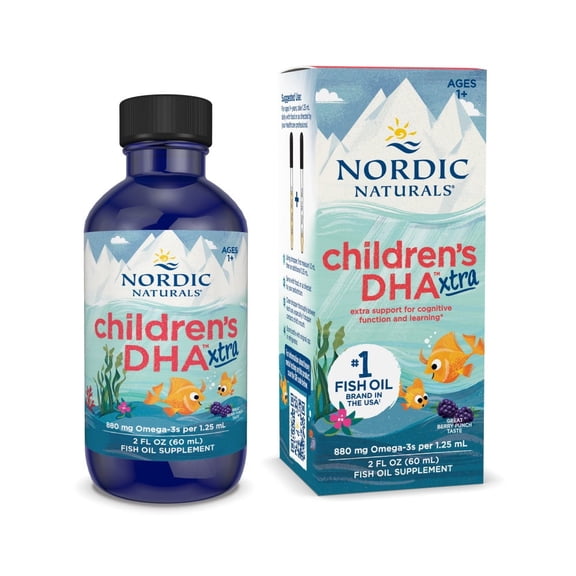 Nordic Naturals Children's DHA Xtra Liquid, Berry Punch, 880 Mg, 2 Oz
