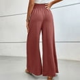 thumbnail image 5 of Laqbezok Women's High Waist Smocked Palazzo Pants, Wide Leg Casual Trousers, Loose Flowy Summer Beach Vacation Slacks, 5 of 7