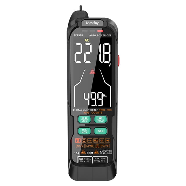 Mastfuyi FY159B Multimètre Numérique Intelligent, Multimètre Entièrement Automatique Portable, Affichage Numérique
