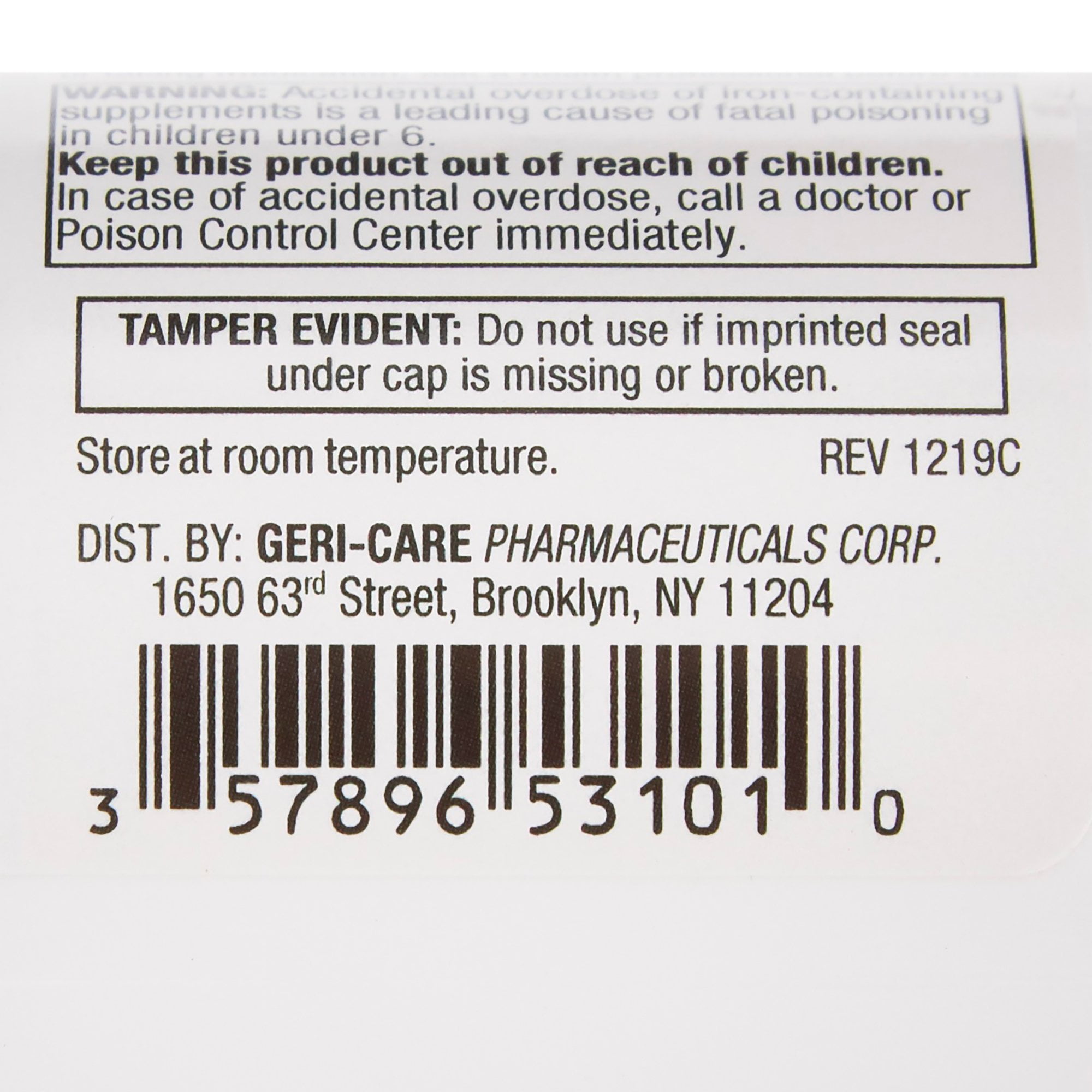 Geri-Care One-Daily Multi-Vitamin Supplement with Minerals Tablets, 12 Bottles, 100 per Bottle