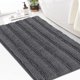 thumbnail image 1 of Alfombra de baño de chenilla turquesa Shaggy, 60 x 90 cm, gris, antideslizante, 1 of 7
