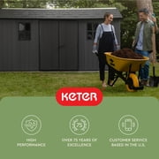 Keter Newton Plus 7.5x15 ft. Durable Resin Outdoor Storage Shed With Heavy Duty Floor and Locking Door, Grey