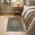 thumbnail image 3 of ODIKA Dining Under Traditional Concentric Motif Geometric Transitional Stain Resistant Thin Throw for Entryway, Kitchen, Laundry Room, 3 of 7