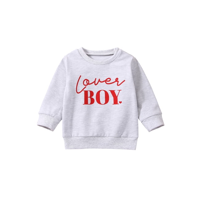 Mialoley Kid Garçons Chemise Manches Longues Col Rond Lettres Street Party Décontracté Automne en Vrac Printemps Pulls Hauts