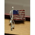thumbnail image 4 of American Flag Brooches Lapel Pins USA National Flag Sparkling Crystal Rhinestone 4th of July Patriotic Jewelry, 4 of 9
