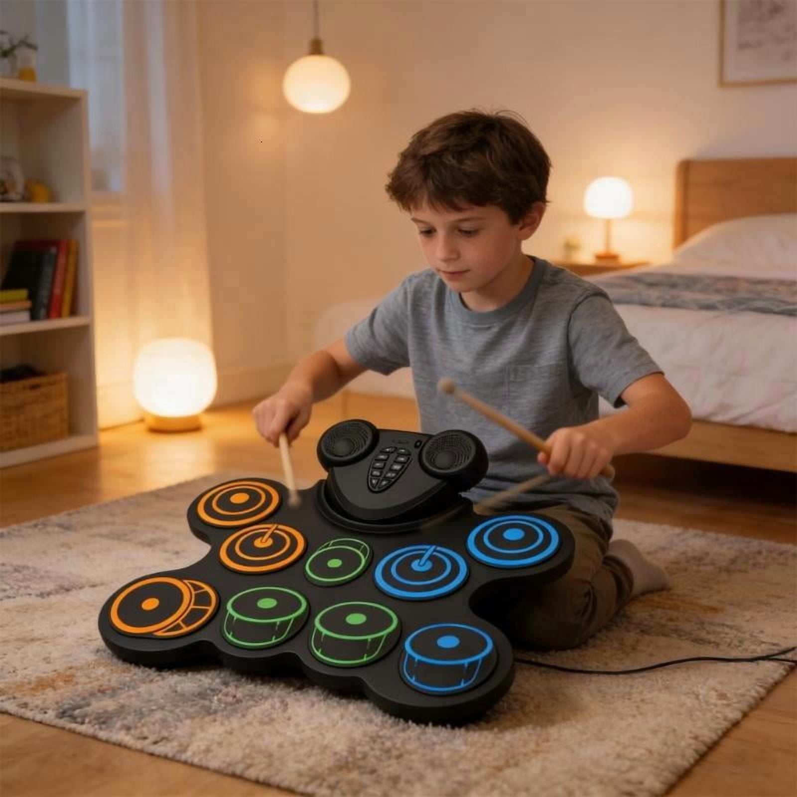 CEORPER Sturdy Plastic Electronic Drum Set Great For Home Practice And Music Education