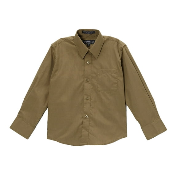 Premium Solid Cotton Blend Olive Dress Shirt~Olive / 4