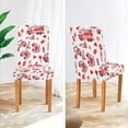thumbnail image 3 of Yayeee 2 Pack Dining Chair Covers Stretch Parson Chairs Slipcovers Seat Protector, White Cartoon Fire Truck Pattern, 3 of 6