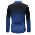 thumbnail image 4 of Camisa informal de negocios con estampado 3D de cuadros que cambia de color claro 2024 para hombre, formal, de primavera y verano, con solapa, manga larga, azul, S-5XL, 4 of 4
