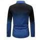thumbnail image 5 of Camisa informal de negocios con estampado 3D de cuadros que cambia de color claro 2024 para hombre, formal, de primavera y verano, con solapa, manga larga, azul, S-5XL, 5 of 5