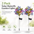 thumbnail image 2 of Maspost Solar Butterfly Garden Lights Outdoor, 2 pack Waterproof Decorative Lights with 17 Butterflies & Multicolor LEDs, 2 of 8