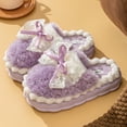 thumbnail image 4 of Fesfesfes Women's Thermal Slippers Soft And Comfortable Furry Warm Fleece Lined Slippers With Non-slip Soles Women's Home Bedroom Slippers Women Dress Shoes 6.5-7(38-39), 4 of 9