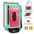 thumbnail image 4 of FIEWESEY for Samsung Galaxy Tab S8 Tablet Case,Adjustable Shoulder Strap Hand Strap Rotatable Stand Kids Shockproof Protective Case for Samsung Galaxy Tab S8/Galaxy Tab S7 11 Inch(Green/Pink), 4 of 6