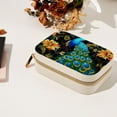 thumbnail image 7 of Peacock Velvet Necklace Holder: Portable Travel Organizer Box with Removable Compartment - Great Gift for Any Occasion, 7 of 7