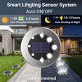 thumbnail image 3 of VOLIVO 12 pack Solar Ground Lights Outdoor,8 LED Disk Solar Lights for Lawn Patio Yard Garden Decor, 3 of 7