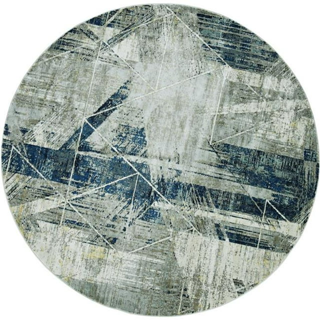 63" X 91" X 0.'25" Grey/Blue Polyester / Viscose Rug