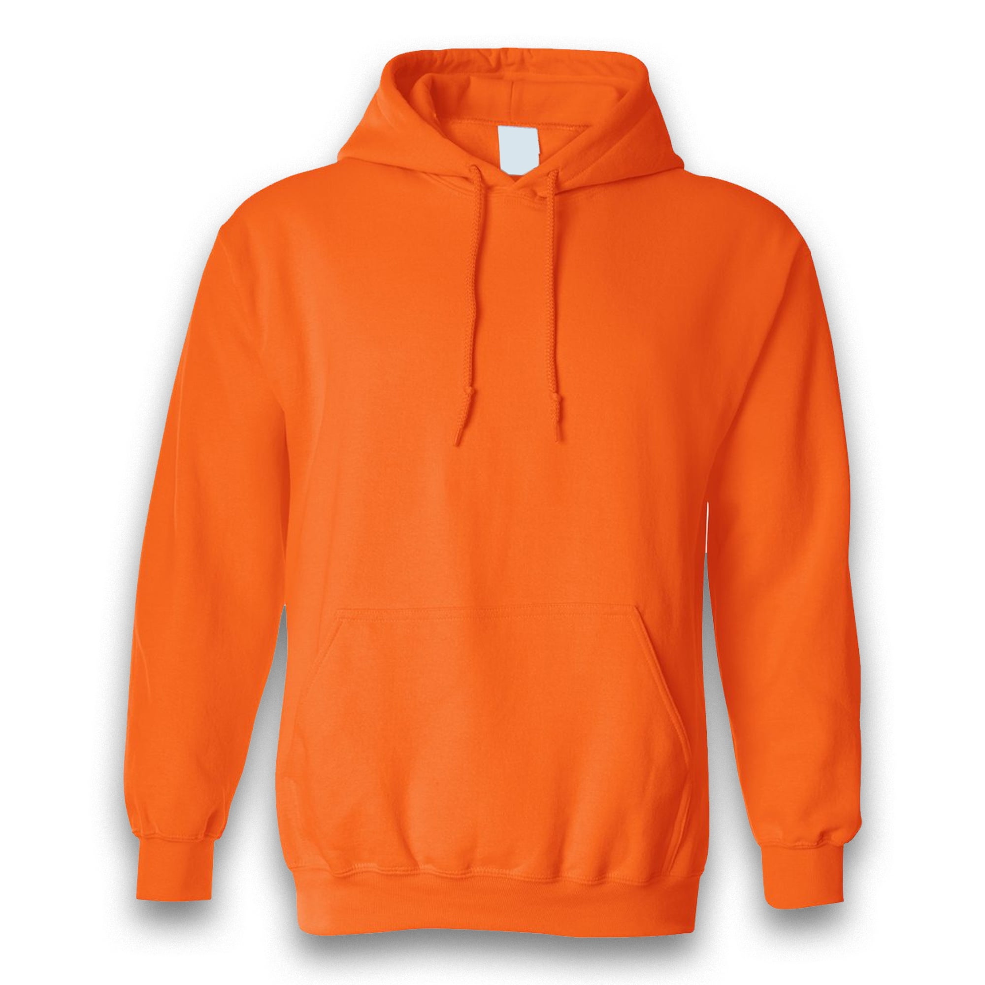Gildan High Visibility Hooded Orange Sweatshirt - 18500 | 8oz Unisex Heavy Blend Soft Fleece Hoodie, Hi Vis Safety Work Sweatshirt S-Size, Pack 2