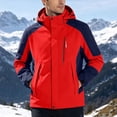 thumbnail image 3 of StSilkitty Men's Rain Jacket Color Block Long Sleeve Full Zip Windbreaker Waterproof Hooded Raincoat with Pockets, 3 of 9