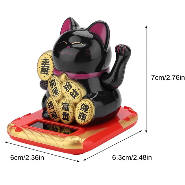 Brazo que agita con energía solar Gato de la fortuna Lindos gatos de la suerte de cerámica Feng Shui Estatuilla de gato de la suerte Riqueza Adorno animal de bienvenida ANGGREK Otros