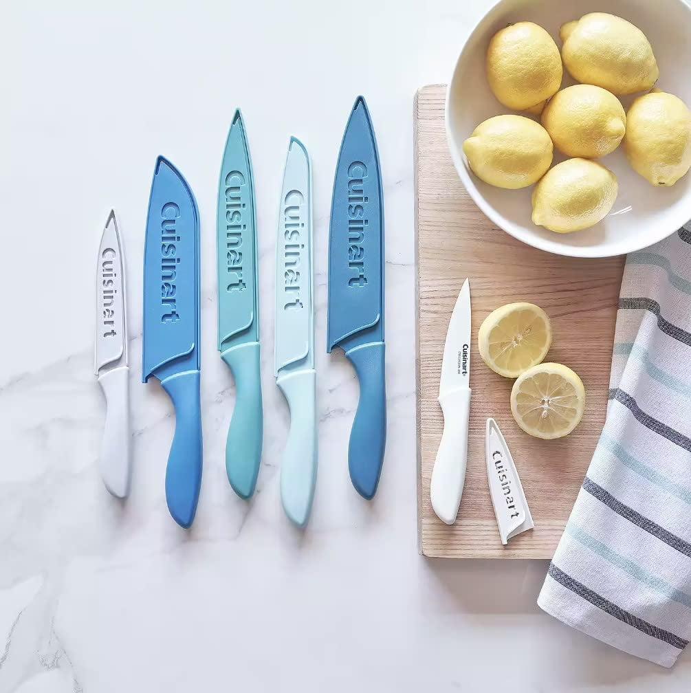 Cuisinart Advantage 12 Piece Knife Set with Blade Guards Nautical Colors