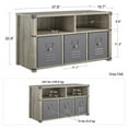 thumbnail image 3 of Little Seeds Nova Bedroom Storage Bench – Grey Oak, 3 of 9