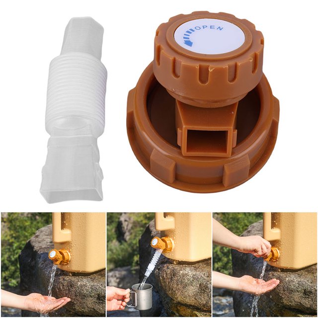 Grifo Recipiente Frundeo para Acampar La Jarra Perilla Con Manguera Extensor Accesorios Cubo (caqui)