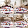 thumbnail image 4 of Round Area Rugs 3.3Ft, 250th Anniversary Floral Non-Slip Washable Circle Rugs Carpet, Red Blue Stars 4th of July Indoor Outdoor Rug Floor Mats Throw Runner for Bedroom Living Room Bathroom, 4 of 8