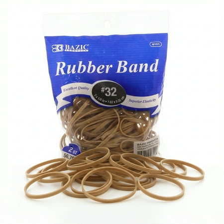 BAZIC Rubber Bands Size #32, 2 Oz./ 56.70g, Made in USA, 1-Pack
