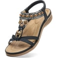 thumbnail image 1 of Sandalias Littleplum con soporte de arco, estilo bohemio, negras, talla 8, 1 of 7