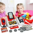 thumbnail image 6 of Kids Cash Register with Card Scanner and Credit Card - Toddler Electronic Toy Pretend Play Grocery Supermarket Cashier Playset with Barcode Scanner-Grocery Play Cash Register Toy for 3 Years and More, 6 of 8