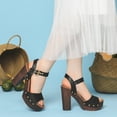 thumbnail image 6 of Unique Bargains Platform Buckle Ankle Strap Chunky High Heels Sandals for Women Black 8, 6 of 6