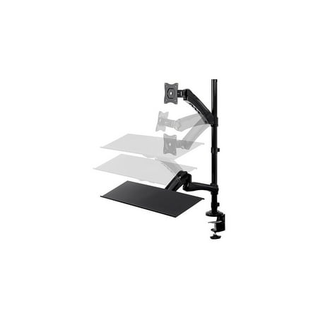 UPC: 0889028038277 | Monoprice Sit-Stand Articulating Monitor and Keyboard Workstation 115718