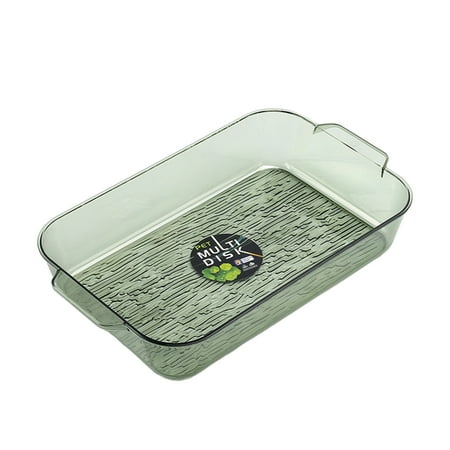 

Shebeky Fruit Tray Modern Clear Food Grade Large Capacity Rectangle Multifunction Tea Cup Snack Candy Food Storage Organizer Holder Kitchen Supplies