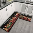 thumbnail image 3 of 2 Pcs Merry Christmas Kitchen Rugs and Mats Set Merry Xmas Tree Branches Kitchen Mats for Floor Non Skid Rugs for Kitchen Floorfor Bath Cooking (47x17+30x17 Inches), 3 of 7