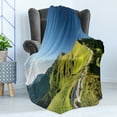 thumbnail image 4 of Polish Soft Flannel Fleece Throw Blanket, Peaks in Tatra Mountain Slovak Polish Border, Cozy Plush for Indoor and Outdoor Use, 50" x 60", Azure Blue Olive Green, by Ambesonne, 4 of 5