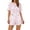 Pink, variant on Womens Cherry Print Lounge Set Pointelle Top and Elastic Shorts Summer Sleepwear